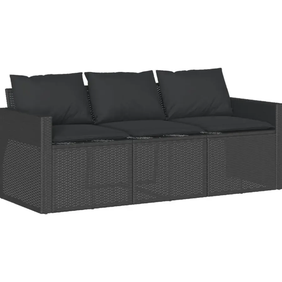 Tuinbanken-vidaXL - Tuinbank - Zwart - Poly rattan
