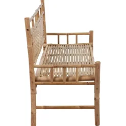 Tuinbanken-vidaXL - Tuinbank - Zwart - Bamboe - 120 cm - Met kussen