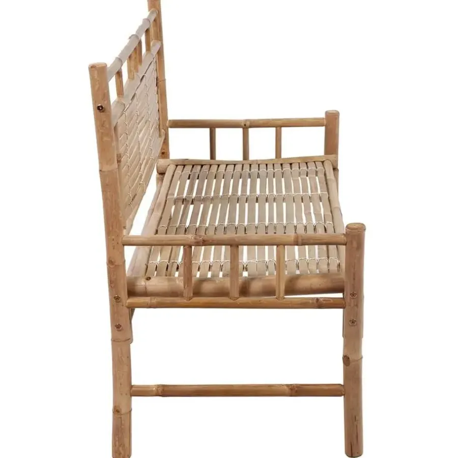 Tuinbanken-vidaXL - Tuinbank - Zwart - Bamboe - 120 cm - Met kussen