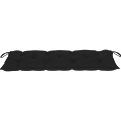 Tuinbanken-vidaXL - Tuinbank - Zwart - Bamboe - 120 cm - Met kussen