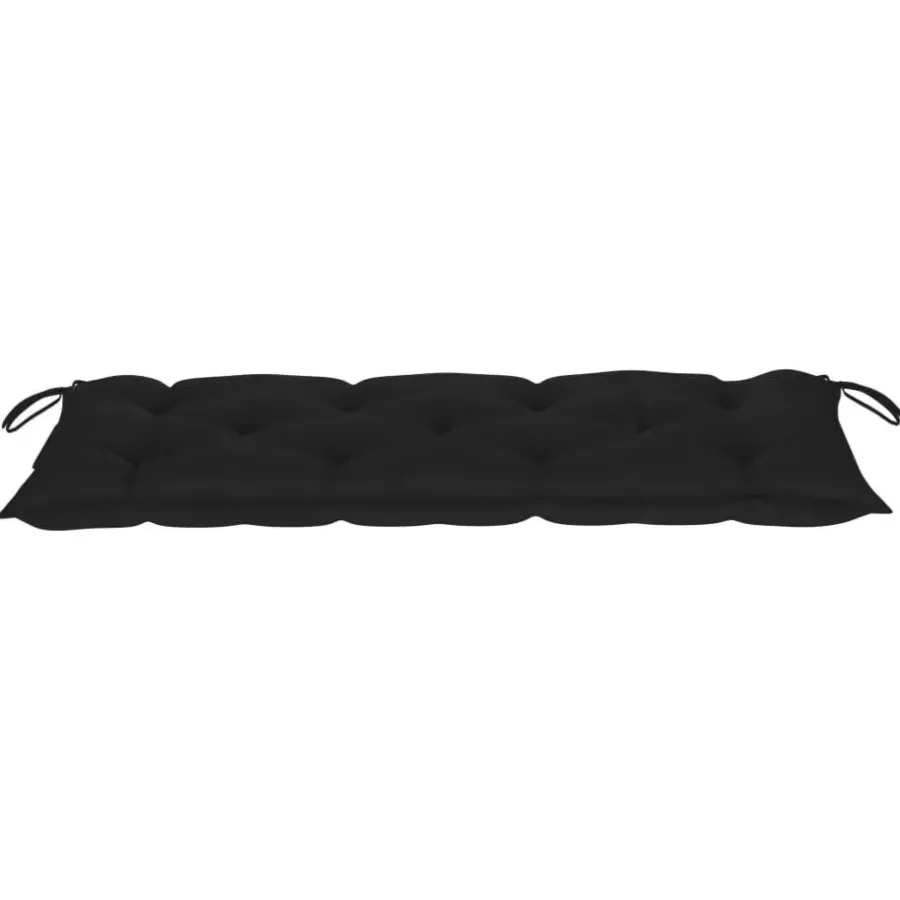 Tuinbanken-vidaXL - Tuinbank - Zwart - Bamboe - 120 cm - Met kussen