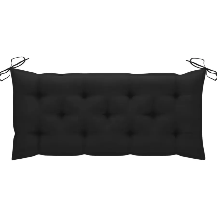 Tuinbanken-vidaXL - Tuinbank - Zwart - Bamboe - 120 cm - Met kussen