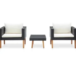 vidaXL - Tuinbank - Zwart - Poly rattan