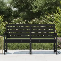 Tuinbanken-vidaXL - Tuinbank - Zwart - Grenenhout - 159.5 x 48 x 91.5 cm