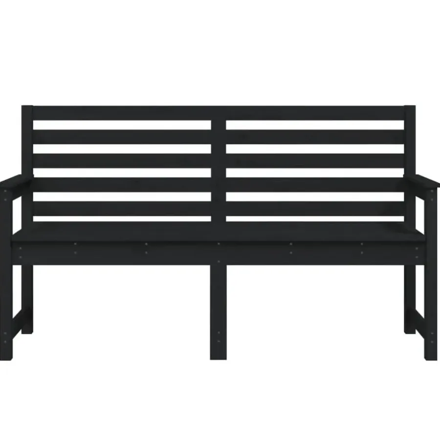 Tuinbanken-vidaXL - Tuinbank - Zwart - Grenenhout - 159.5 x 48 x 91.5 cm