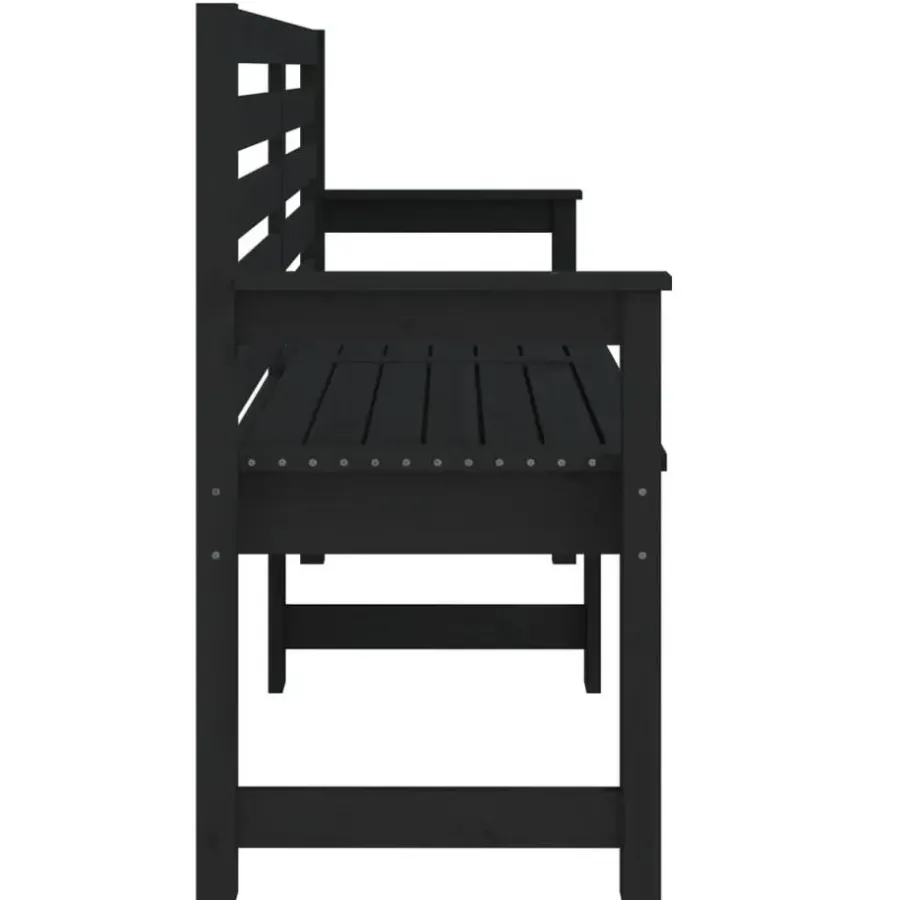 Tuinbanken-vidaXL - Tuinbank - Zwart - Grenenhout - 159.5 x 48 x 91.5 cm