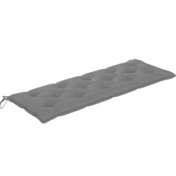 vidaXL - Tuinbank Batavia met grijs kussen - Teakhout - 150x51.5x84 cm