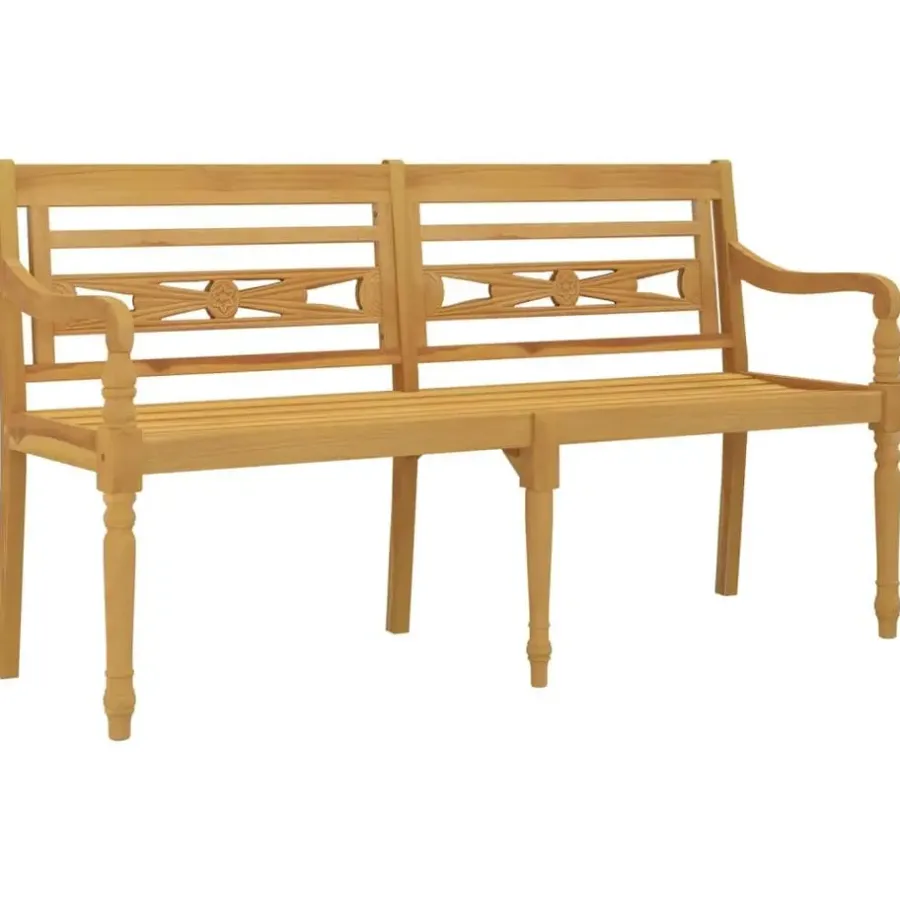 vidaXL - Tuinbank Batavia met antraciet kussen - Teakhout - 150x51.5x84 cm