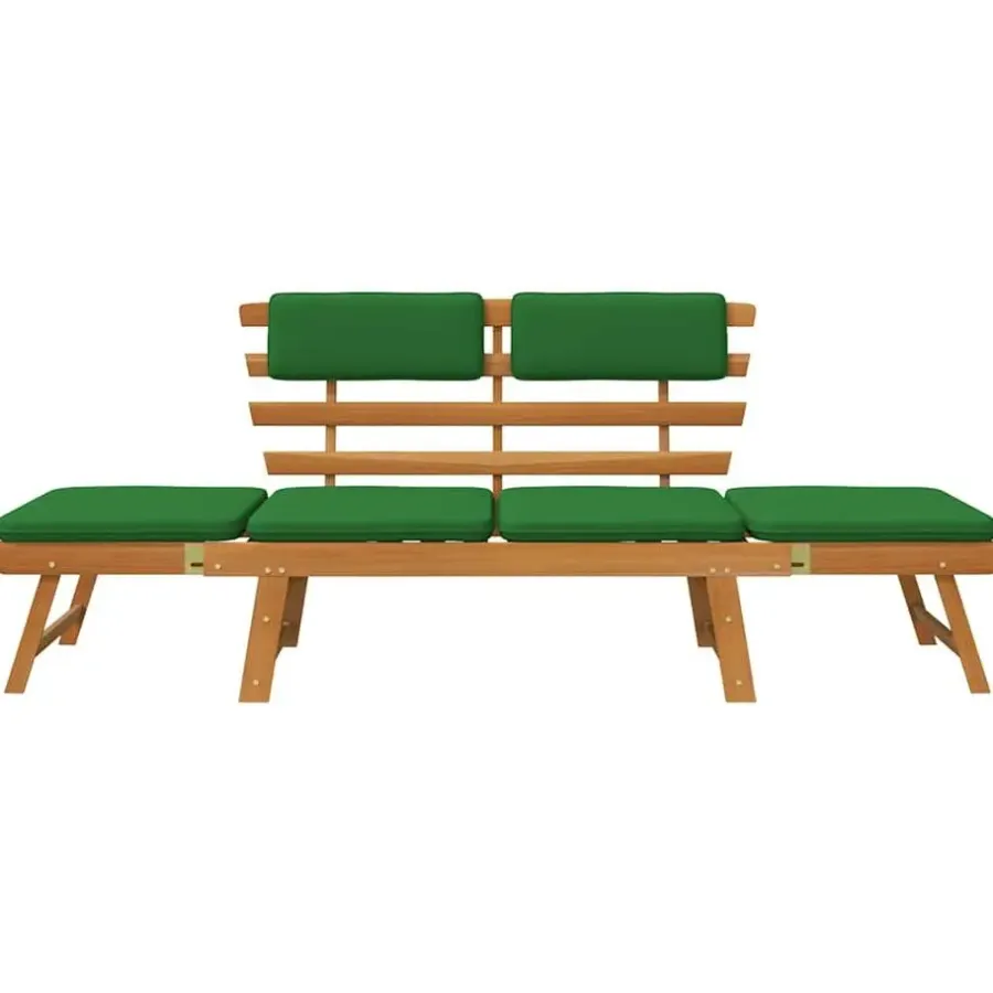 Tuinbanken-vidaXL - Tuinbank 2-in-1 - Groen - Acaciahout - 190 cm - Met kussens