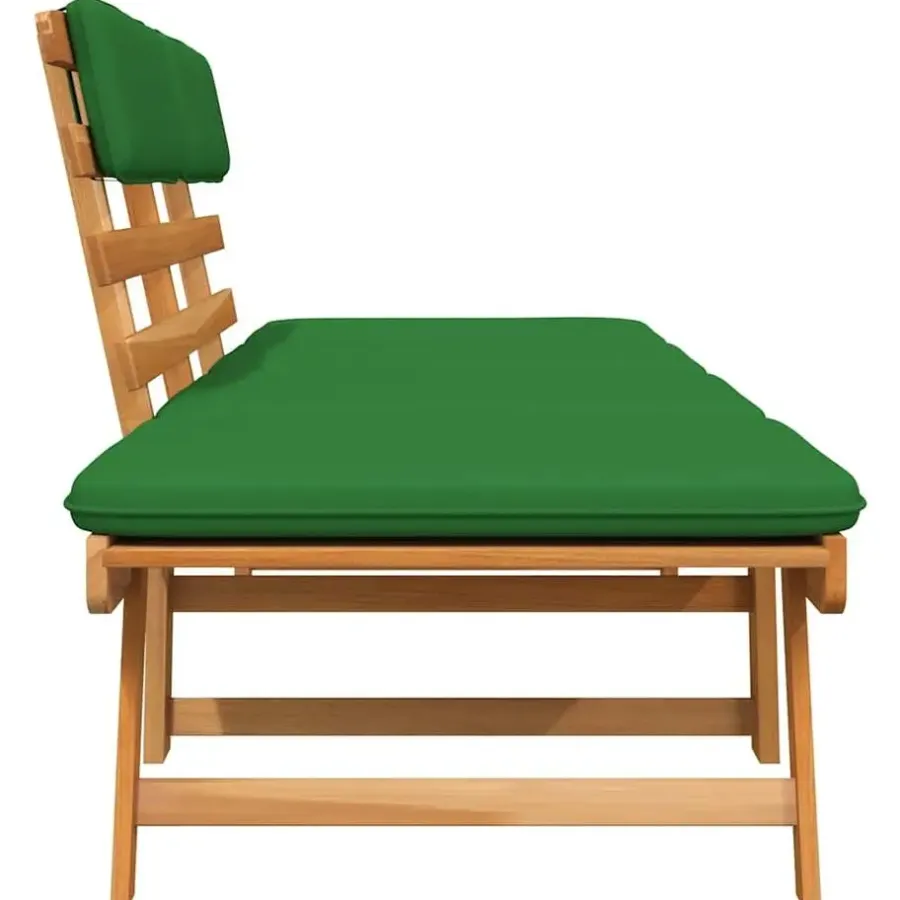 Tuinbanken-vidaXL - Tuinbank 2-in-1 - Groen - Acaciahout - 190 cm - Met kussens