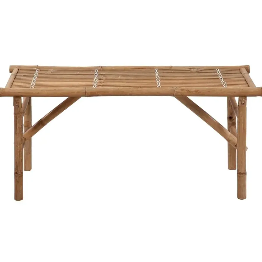 Tuinbanken-vidaXL - Tuinbank inklapbaar met grijs kussen - bamboe - 118x38x45 cm