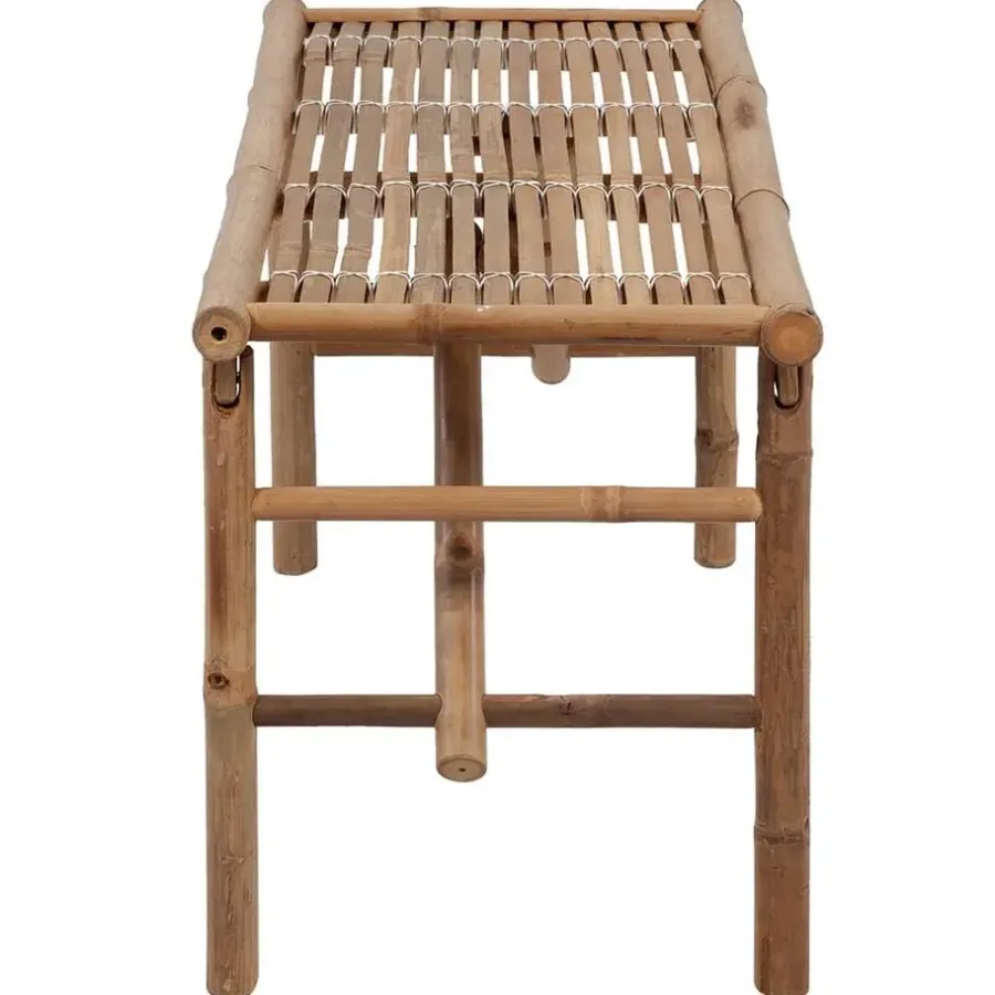 Tuinbanken-vidaXL - Tuinbank inklapbaar met grijs kussen - bamboe - 118x38x45 cm