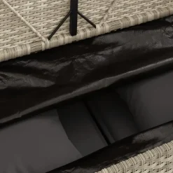 Loungebanken-vidaXL - Tuinbank met kussens - Lichgrijs - Poly rattan - 113x61x87 cm