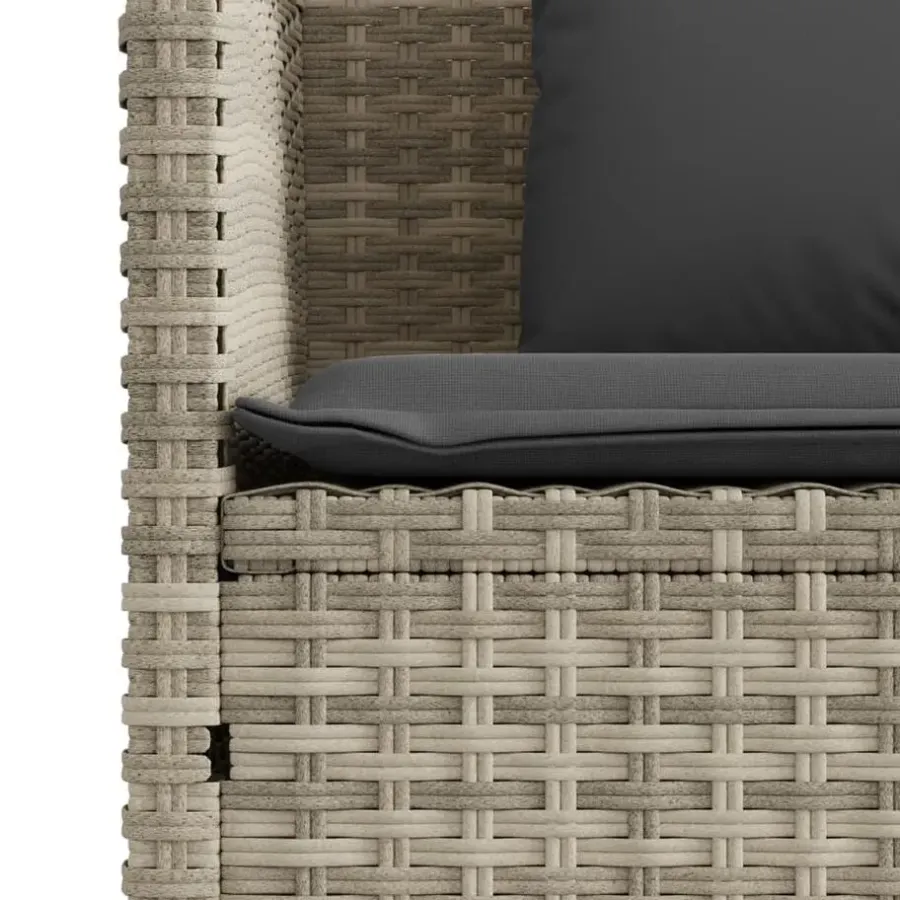 Loungebanken-vidaXL - Tuinbank met kussens - Lichgrijs - Poly rattan - 113x61x87 cm