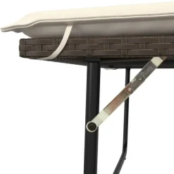 Tuinbanken-vidaXL - Tuinbank met kussens en voetenbank - Bruin - Poly rattan - 122x55x97 cm