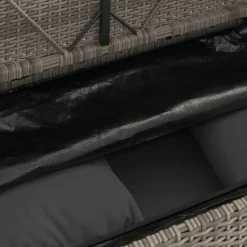 Loungebanken-vidaXL - Tuinbank met kussens - Grijs - Poly rattan - 120x50x90.5 cm