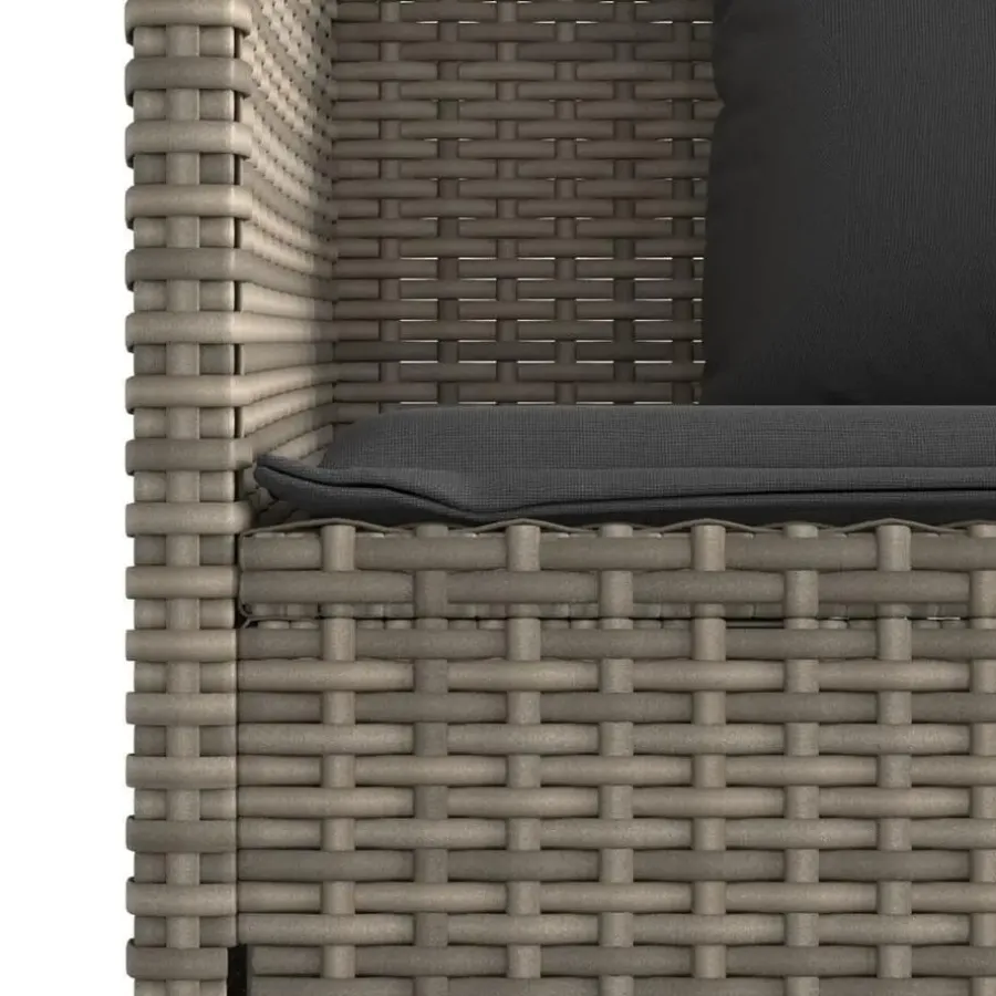 Loungebanken-vidaXL - Tuinbank met kussens - Grijs - Poly rattan - 120x50x90.5 cm