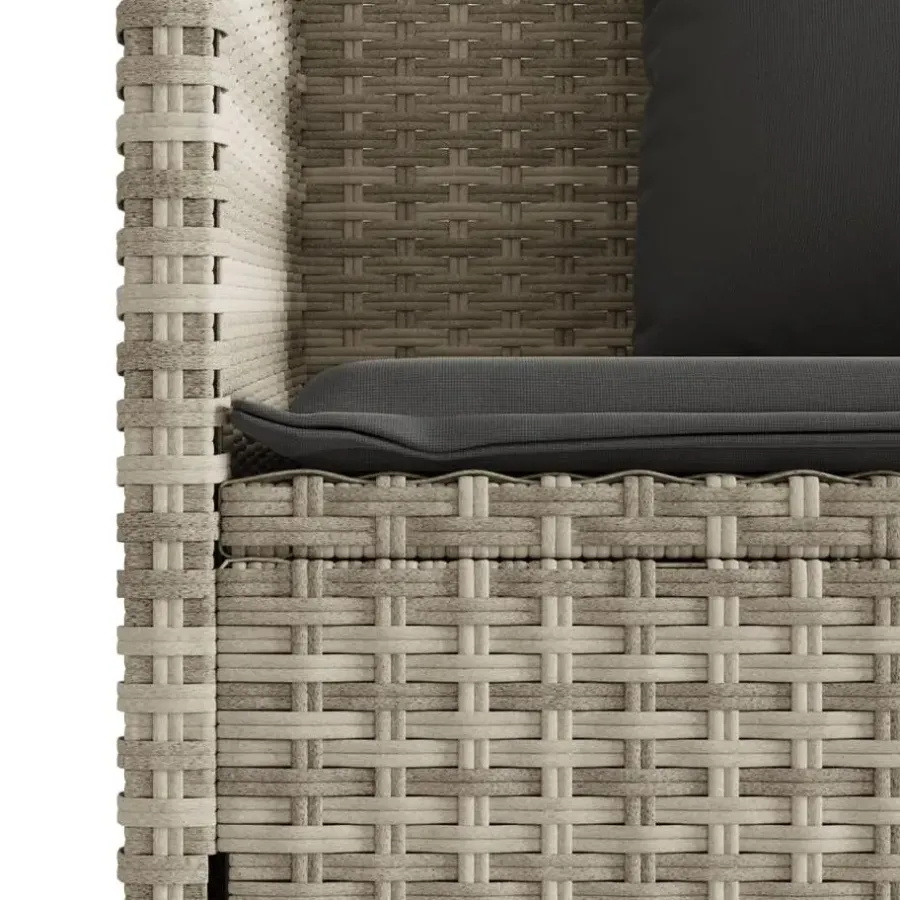 Loungebanken-vidaXL - Tuinbank met kussens - Lichgrijs - Poly rattan - 120x50x90.5 cm