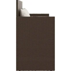 vidaXL - Tuinbank met kussens - Bruin - Poly rattan - 120x50x90.5 cm