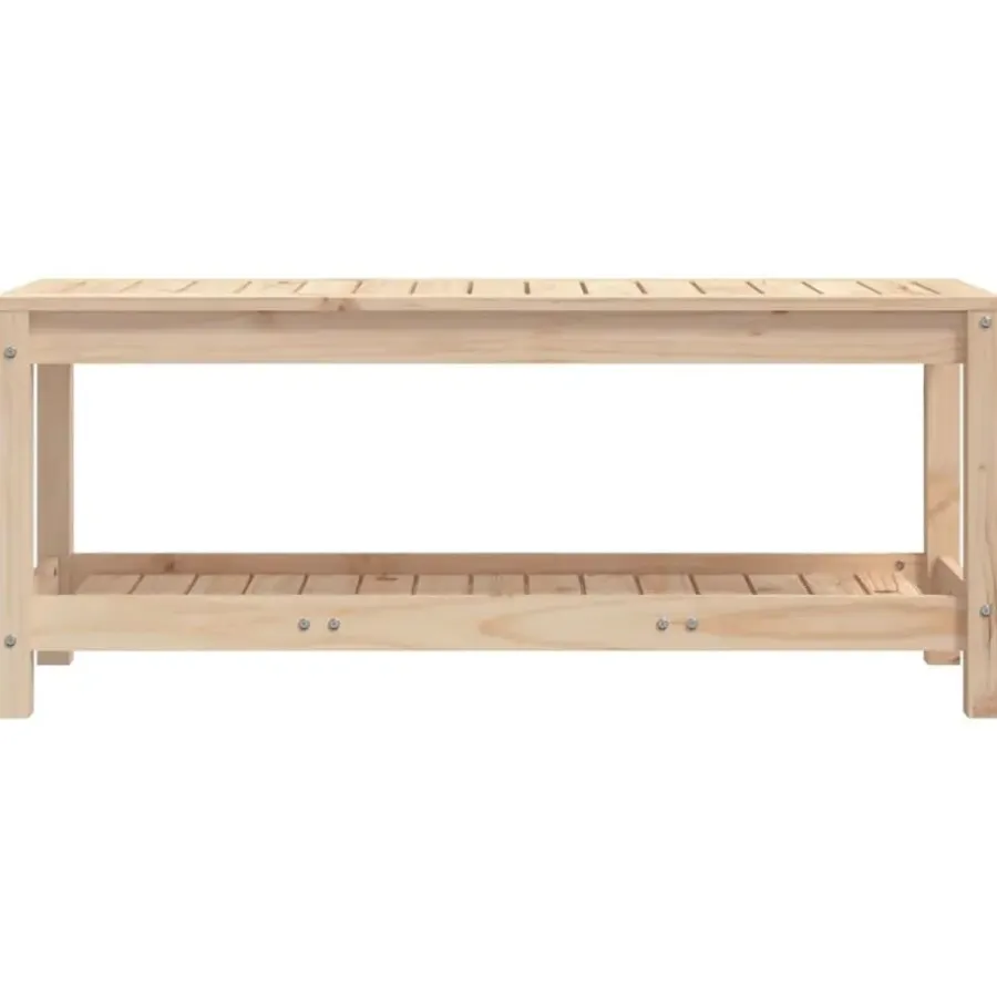 Tuinbanken-vidaXL - Tuinbank met opbergruimte - Naturel - Massief grenenhout - 108x35x45 cm