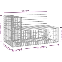 vidaXL - Tuinbank schanskorfontwerp - Geïmpregneerd grenenhout - 122x71x65,5 cm