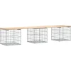 vidaXL - Tuinbank schanskorfontwerp - Massief grenenhout - 203x44x42 cm