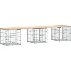 vidaXL - Tuinbank schanskorfontwerp - Massief grenenhout - 203x44x42 cm
