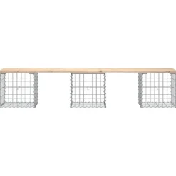 vidaXL - Tuinbank schanskorfontwerp - Massief grenenhout - 203x44x42 cm
