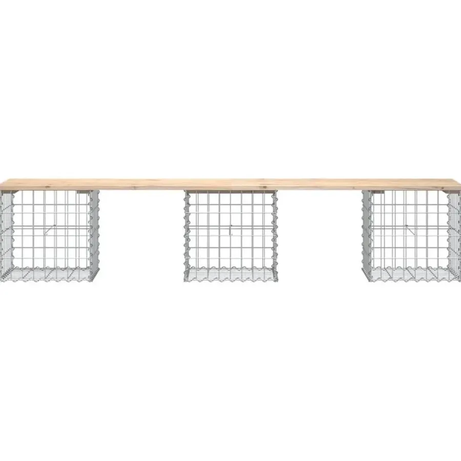vidaXL - Tuinbank schanskorfontwerp - Massief grenenhout - 203x44x42 cm
