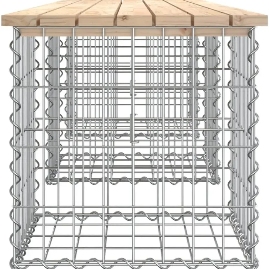 vidaXL - Tuinbank schanskorfontwerp - Massief grenenhout - 203x44x42 cm
