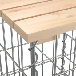 vidaXL - Tuinbank schanskorfontwerp - Massief grenenhout - 203x44x42 cm