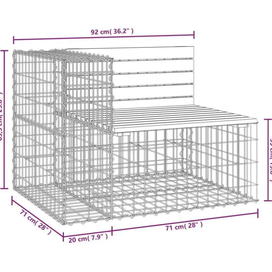 Tuinbanken-vidaXL - Tuinbank schanskorfontwerp - Massief douglashout - 92x71x65,5 cm
