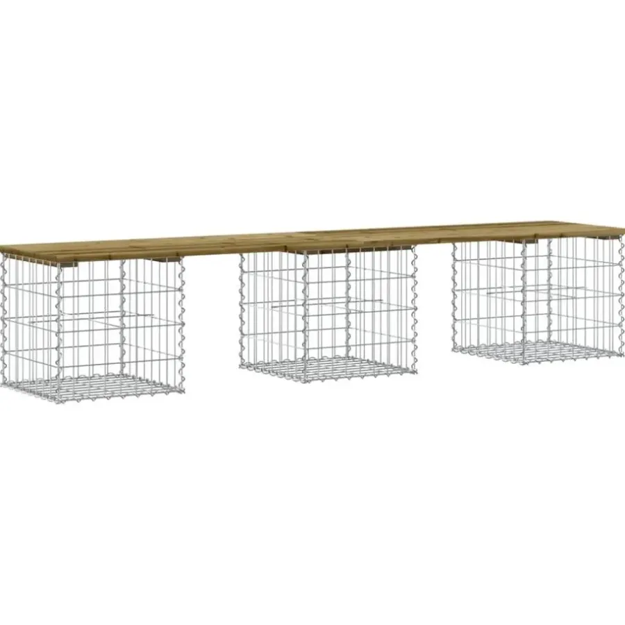 Tuinbanken-vidaXL - Tuinbank schanskorfontwerp - Geïmpregneerd grenenhout - 203x44x42 cm