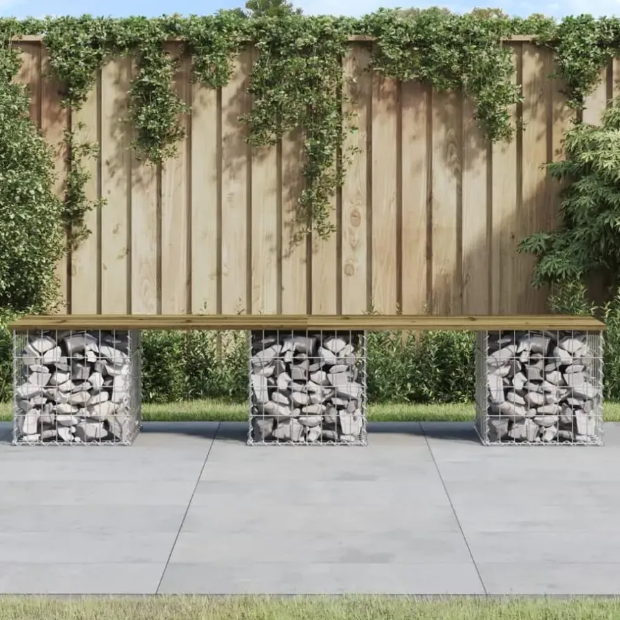 Tuinbanken-vidaXL - Tuinbank schanskorfontwerp - Geïmpregneerd grenenhout - 203x44x42 cm