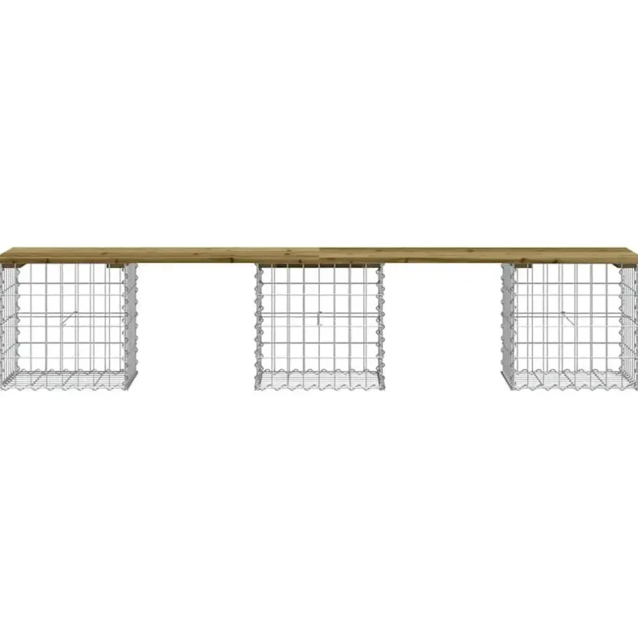 Tuinbanken-vidaXL - Tuinbank schanskorfontwerp - Geïmpregneerd grenenhout - 203x44x42 cm