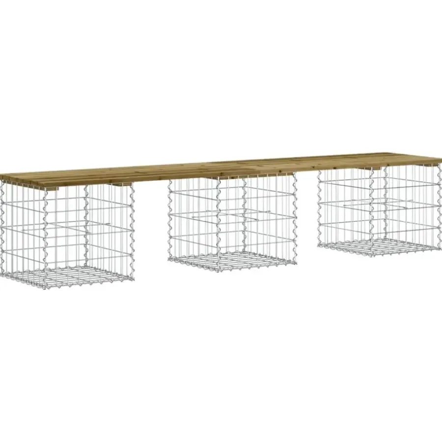 Tuinbanken-vidaXL - Tuinbank schanskorfontwerp - Geïmpregneerd grenenhout - 203x44x42 cm
