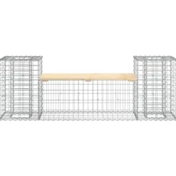 vidaXL - Tuinbank schanskorfontwerp - Massief grenenhout - 183x41x60,5 cm