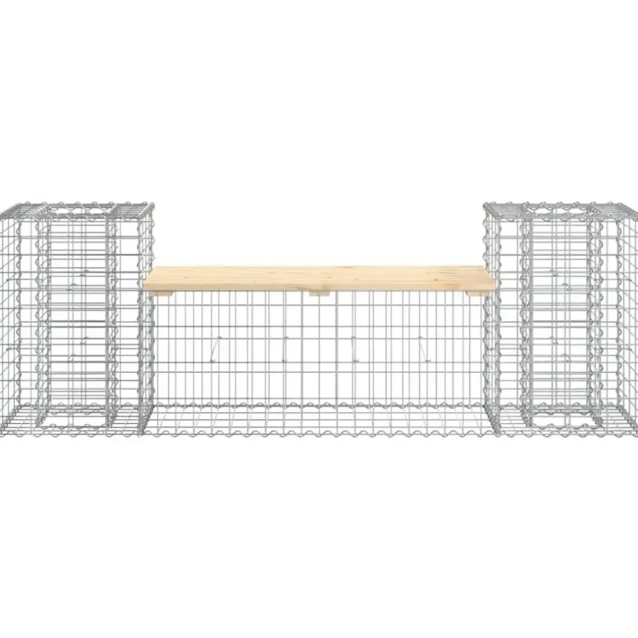 vidaXL - Tuinbank schanskorfontwerp - Massief grenenhout - 183x41x60,5 cm