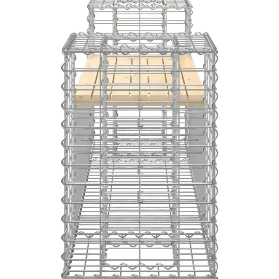 vidaXL - Tuinbank schanskorfontwerp - Massief grenenhout - 183x41x60,5 cm
