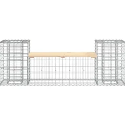 vidaXL - Tuinbank schanskorfontwerp - Massief grenenhout - 183x41x60,5 cm