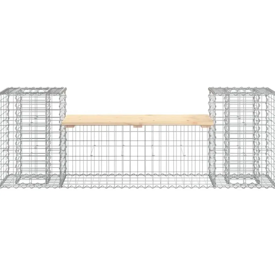 vidaXL - Tuinbank schanskorfontwerp - Massief grenenhout - 183x41x60,5 cm