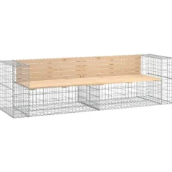 Tuinbanken-vidaXL - Tuinbank schanskorfontwerp - Massief grenenhout - 244x71x65,5 cm