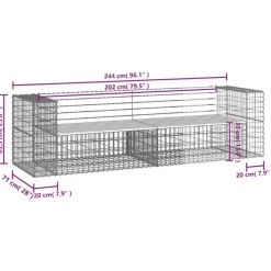 Tuinbanken-vidaXL - Tuinbank schanskorfontwerp - Massief grenenhout - 244x71x65,5 cm