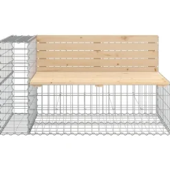 Tuinbanken-vidaXL - Tuinbank schanskorfontwerp - Massief grenenhout - 244x71x65,5 cm