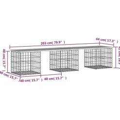 vidaXL - Tuinbank schanskorfontwerp - Massief douglashout - 203x44x42 cm