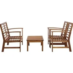 vidaXL - Tuinbank Set - Bruin - Hout
