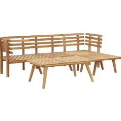 Loungesets-vidaXL - Tuinbank Set - Bruin - Acaciahout