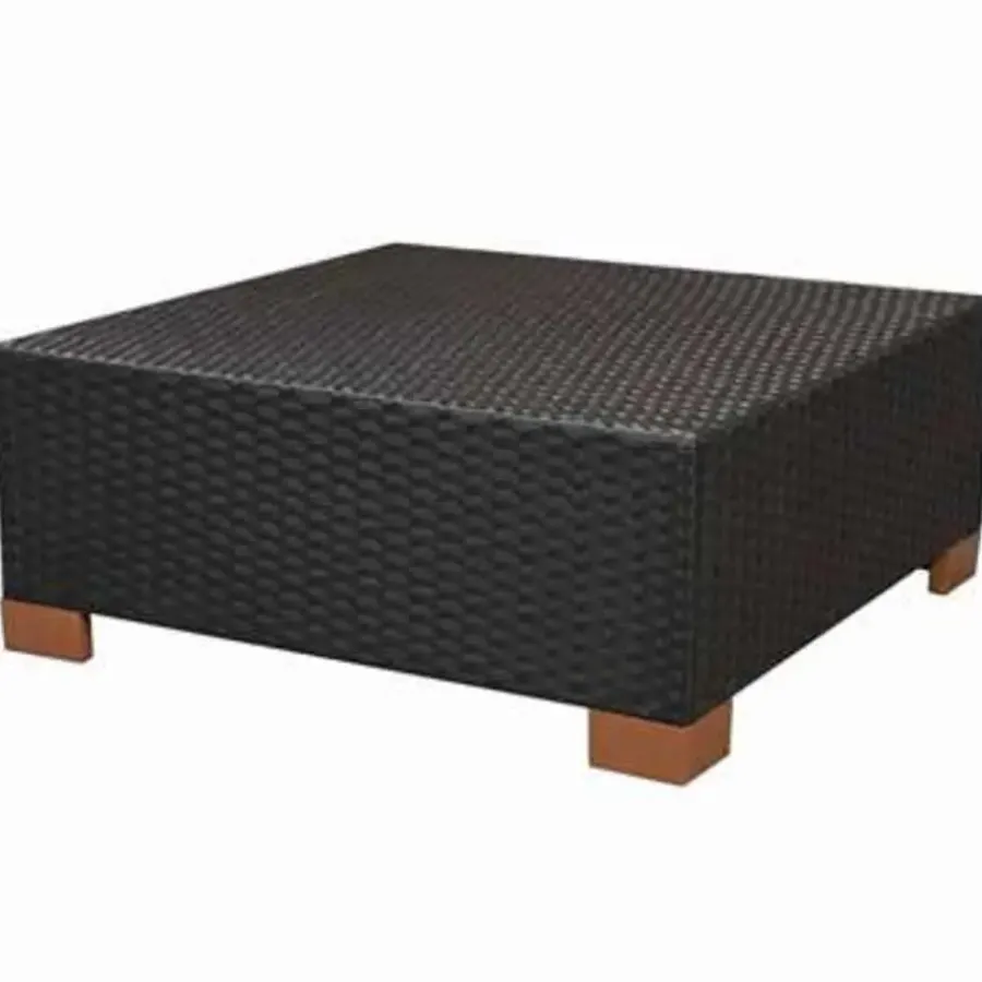 Loungesets-vidaXL - Tuinbank Set - Zwart - Poly rattan
