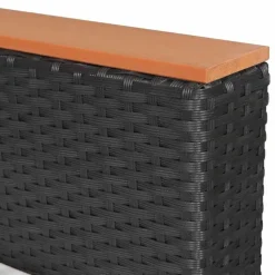 Loungesets-vidaXL - Tuinbank Set - Zwart - Poly rattan