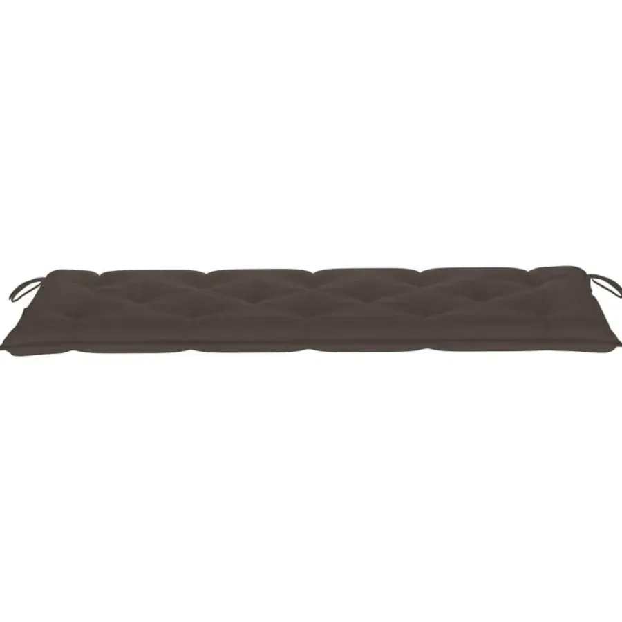 vidaXL - Tuinbank stapelbaar met taupe kussen - Teakhout - 159x57.5x90 cm